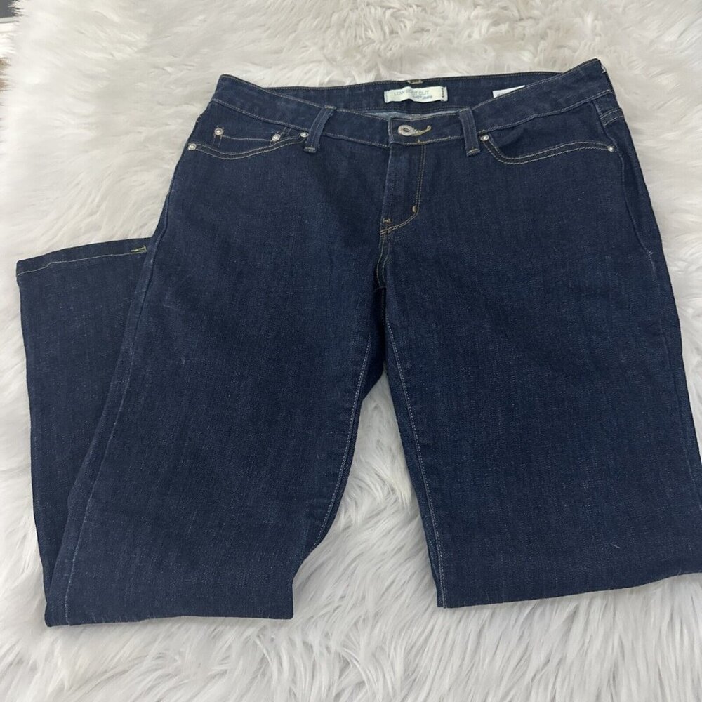 Levis womens dark wash low boot cut 545 Jeans 8 medium stretch Read*